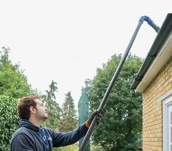 Gutter cleaning on a Bristol home