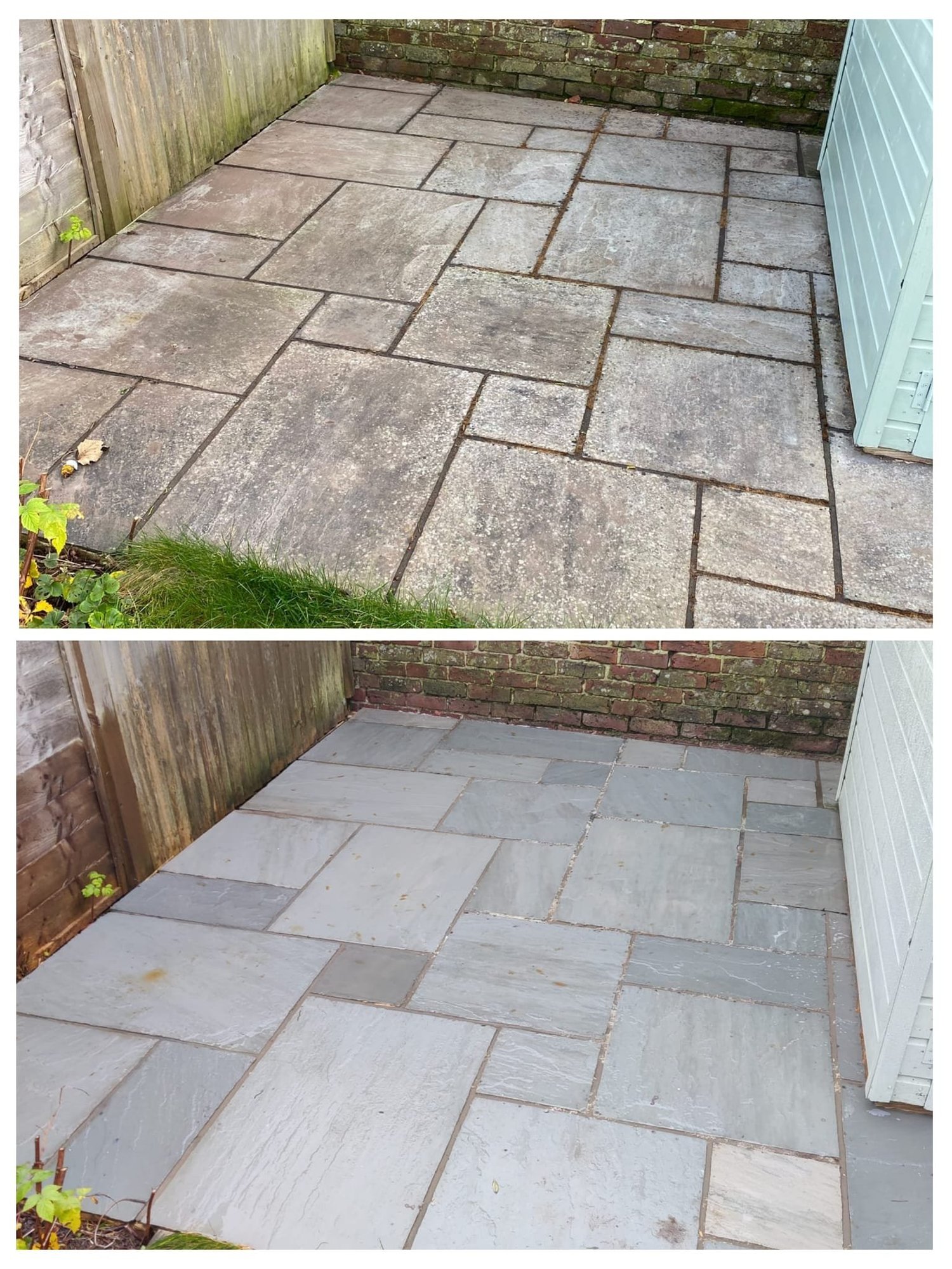 Indian sandstone patio cleaning